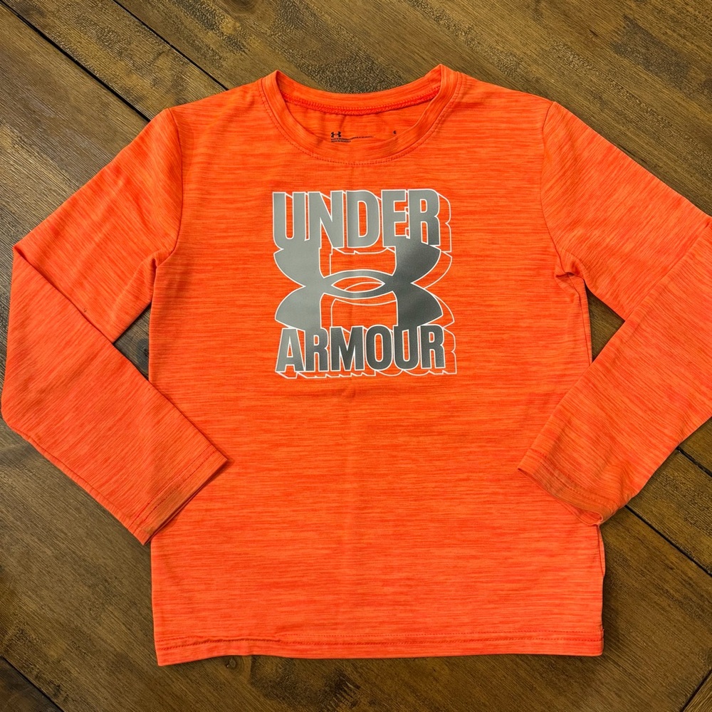 Under Armour Kids Vibrant Orange Long Sleeve Tee